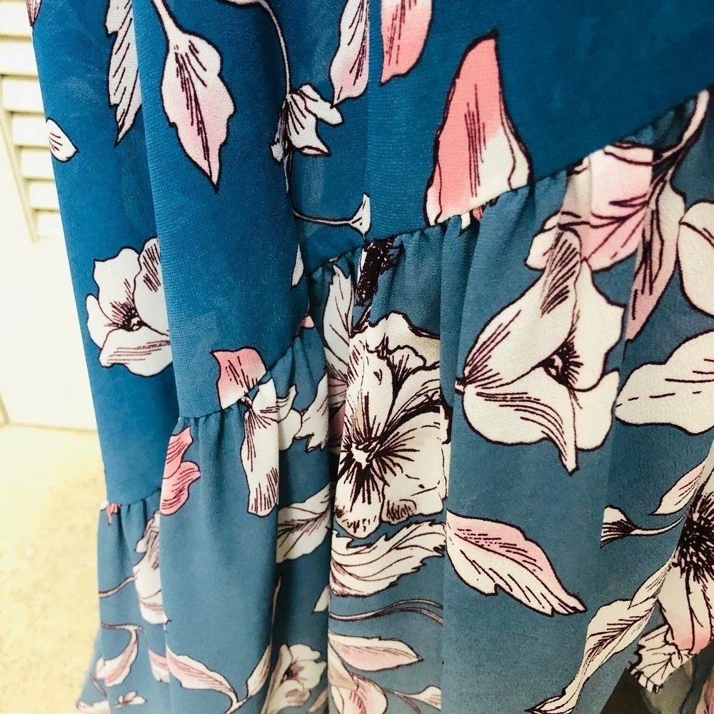 NWT Nanette Lepore Maxi‎ Dress Tier Ruffle Floral Artsy Fairy Womens 3X 24W